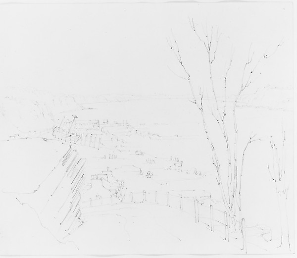 View of Shoreline from Roadway Above (from Sketchbook)