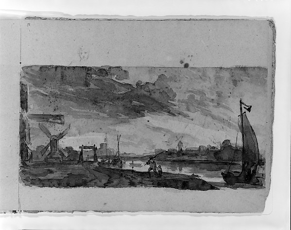 Cityscape with Windmills (Copy after Jan Van Goyen or Salomon Van Ruisdael?) (from Sketchbook)