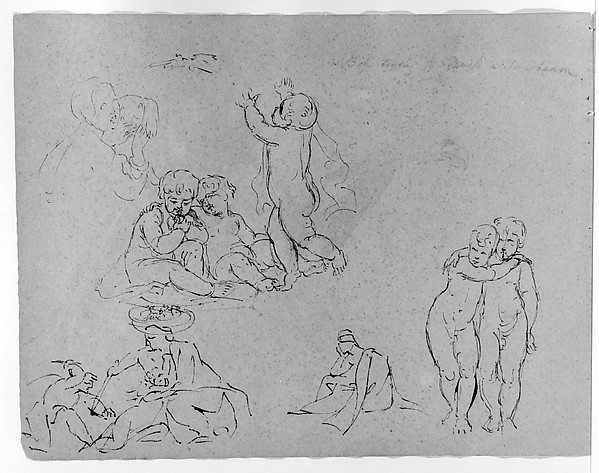 Groups of Putti; a Girl and Dog; Massacre of Innocents [?] (from Sketchbook)