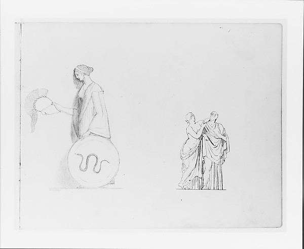 Athena;Two Classical Figures (Possibly Venus) (from Sketchbook)
