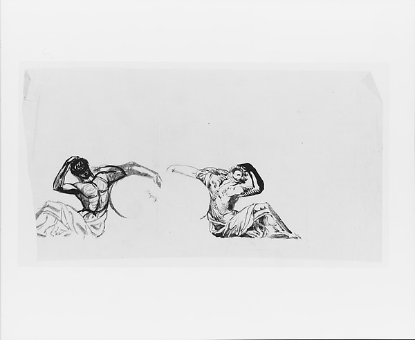 Study of Seated Male Figures for Sculpture Base (from Sketchbook)