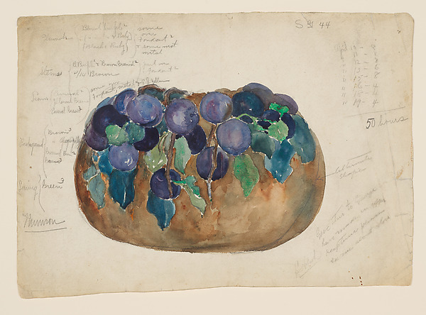 Design for Enamel "Plum" Bowl