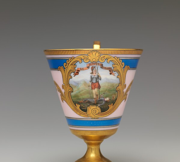 Continental footed porcelain cup, Virginia