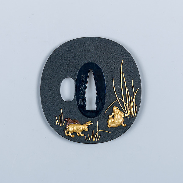 木賊兎図大小揃物 Fittings for a Pair of Swords (<i>Daishō Soroi-Mono</i>)