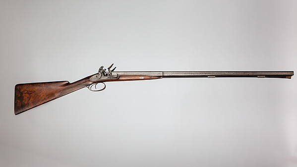 Double-Barreled Side-by-Side Flintlock Shotgun