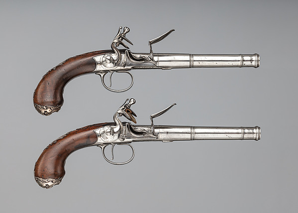 Pair of Flintlock Turn-Off Pistols