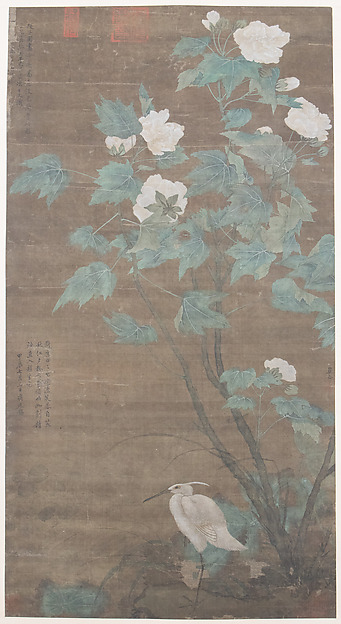 Hibiscus and Egret