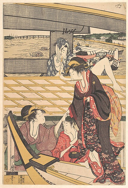 Pleasure Parties in Boats on the Sumida River under the Ryogoku Bridge