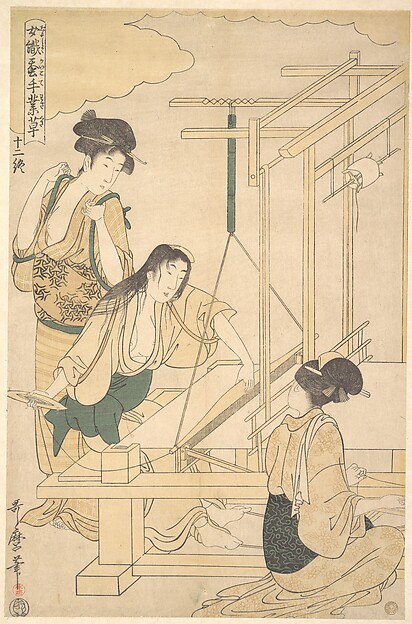 Women Weaving Silk Cloth