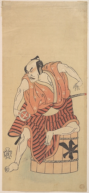 The Third Otani Hiroemon as an Otokodate Seated Upon an Inverted Tub