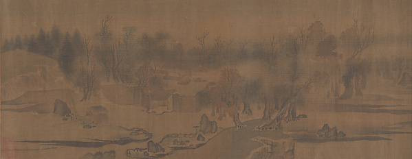 River Village in Autumn Dawn