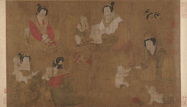 Palace ladies bathing children