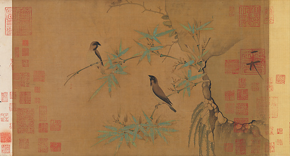 Finches and bamboo