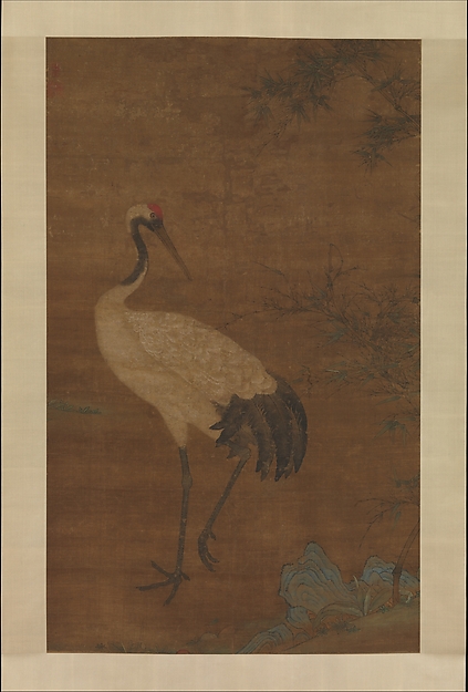 Crane in a bamboo grove