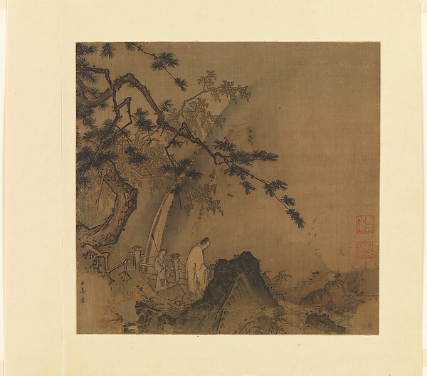 Scholar viewing a waterfall
