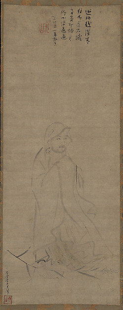 Bodhidharma crossing the Yangzi River on a reed
