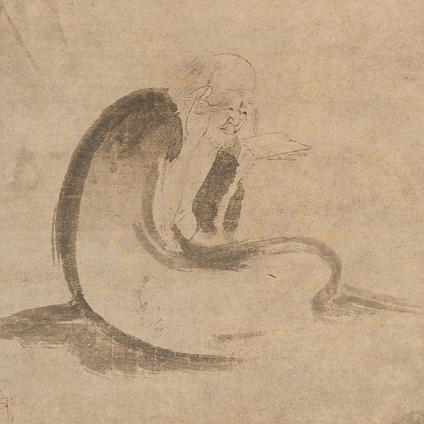 Reading a sutra by moonlight