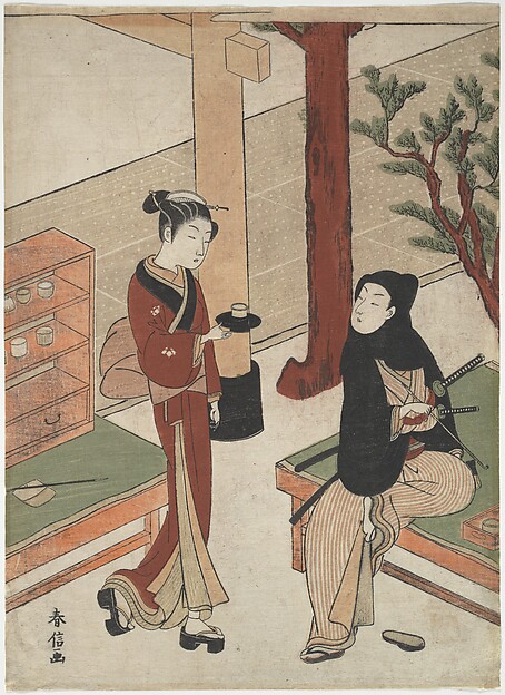 Osen Waiting on a Young Samurai