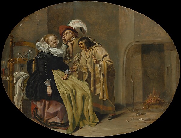A Couple in an Interior with a Fortune-Teller
