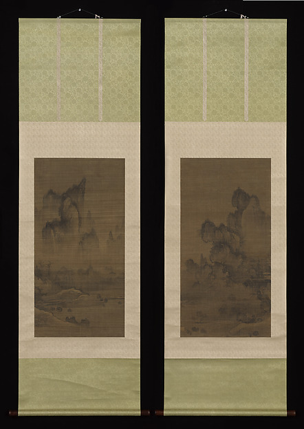煙寺晩鐘(左)、洞庭秋月(右)