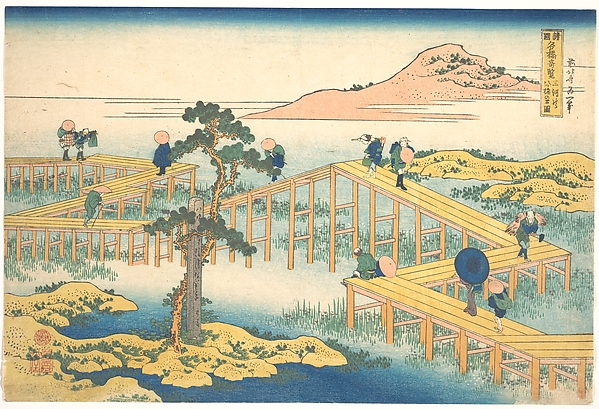 三河の八橋の古図（諸国名橋奇覧より）