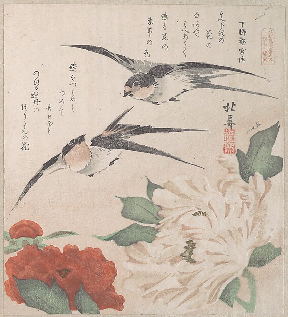 燕と牡丹（春雨集　巻三より）