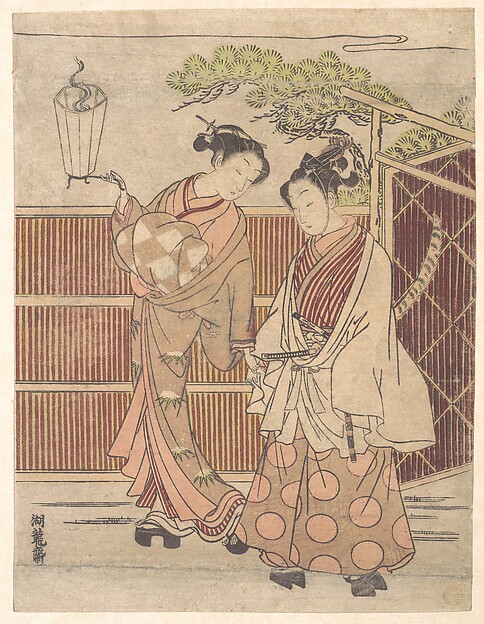 牛若丸と浄瑠璃姫の対面の見立て