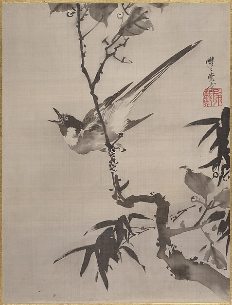 枝で囀る鳥