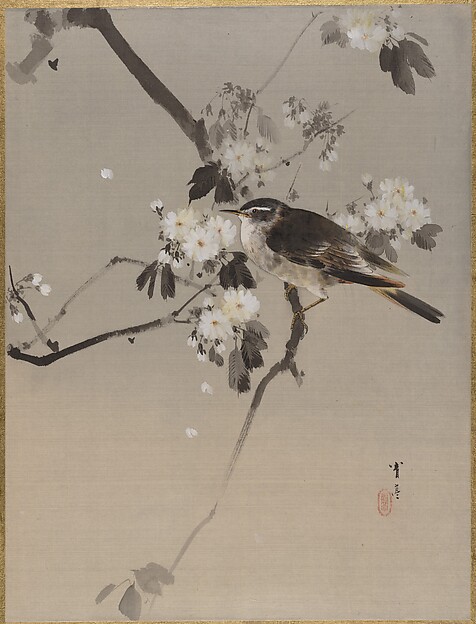 花咲く枝の鳥