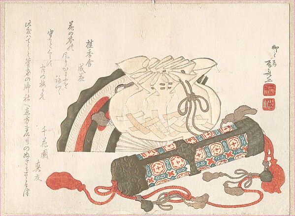 扇と袋と香筒