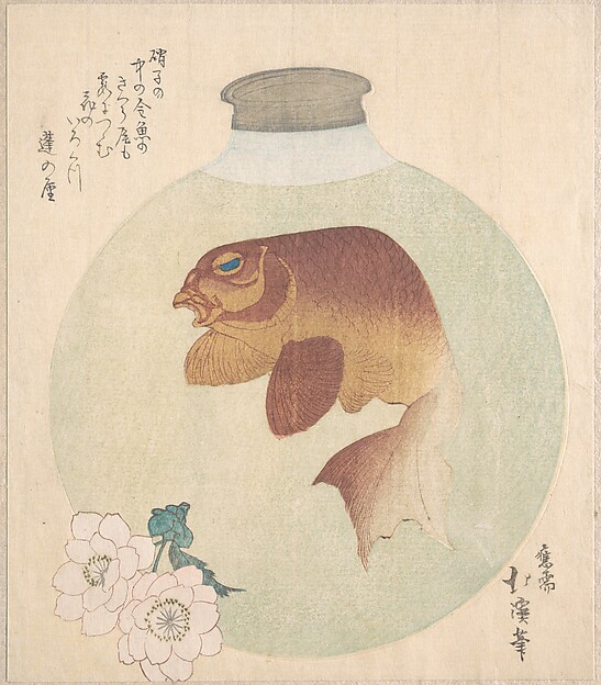 ガラス瓶の中の金魚