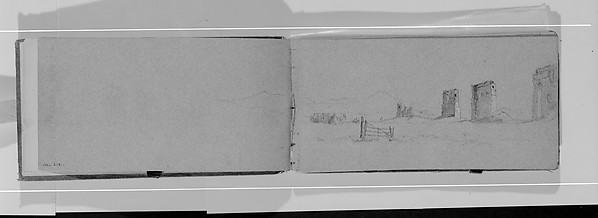 Outline Sketch of Mountains (verso, from Sketchbook)