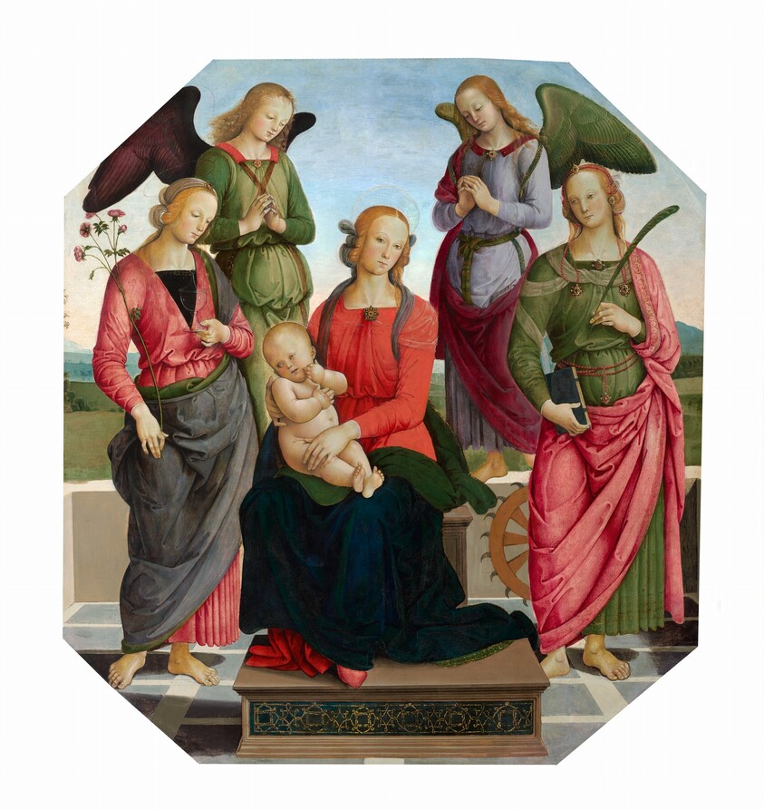 Madonna and Child with Two Angels, Saint Rose, and Saint Catherine of Alexandria