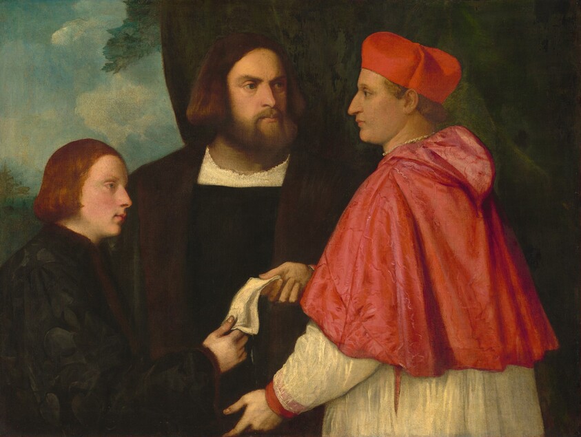 Giacomo and Cardinal Marco Corner Investing Andrea, Abbot of San Zeno, with His Benefice