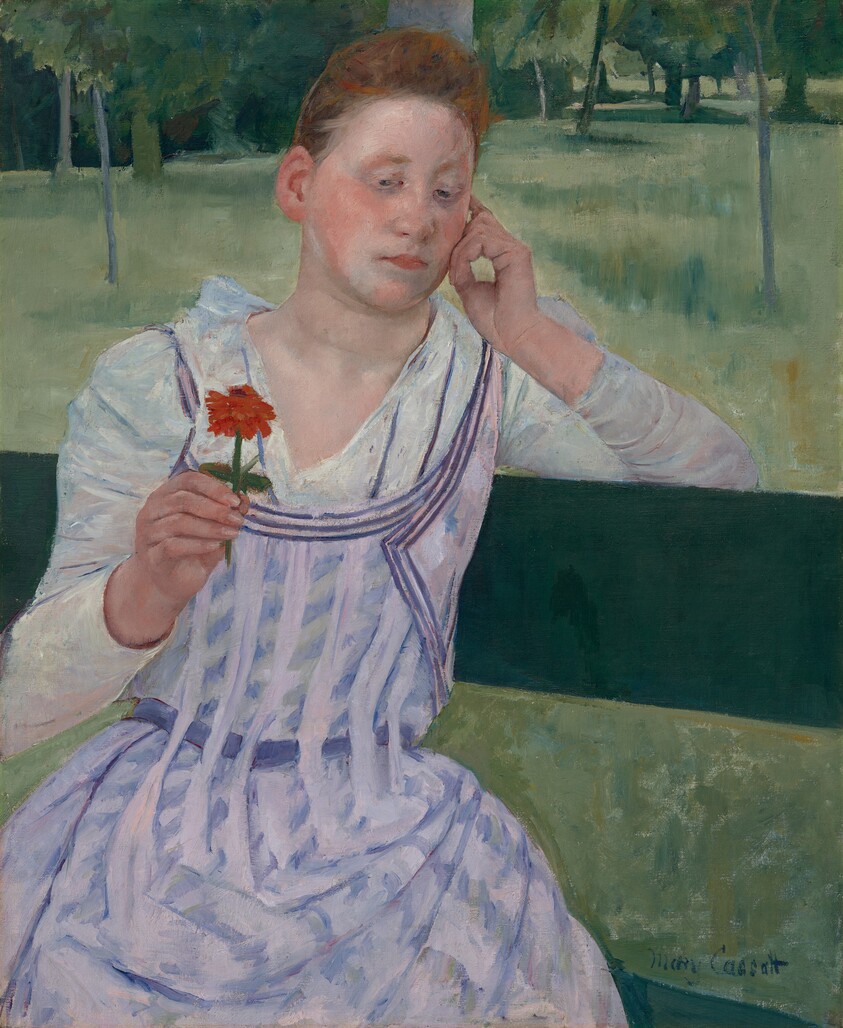 Woman with a Red Zinnia (Revery)