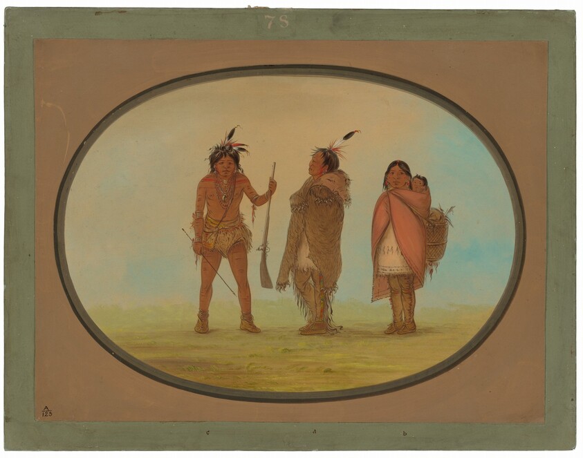 Arapaho Chief, His Wife, and a Warrior