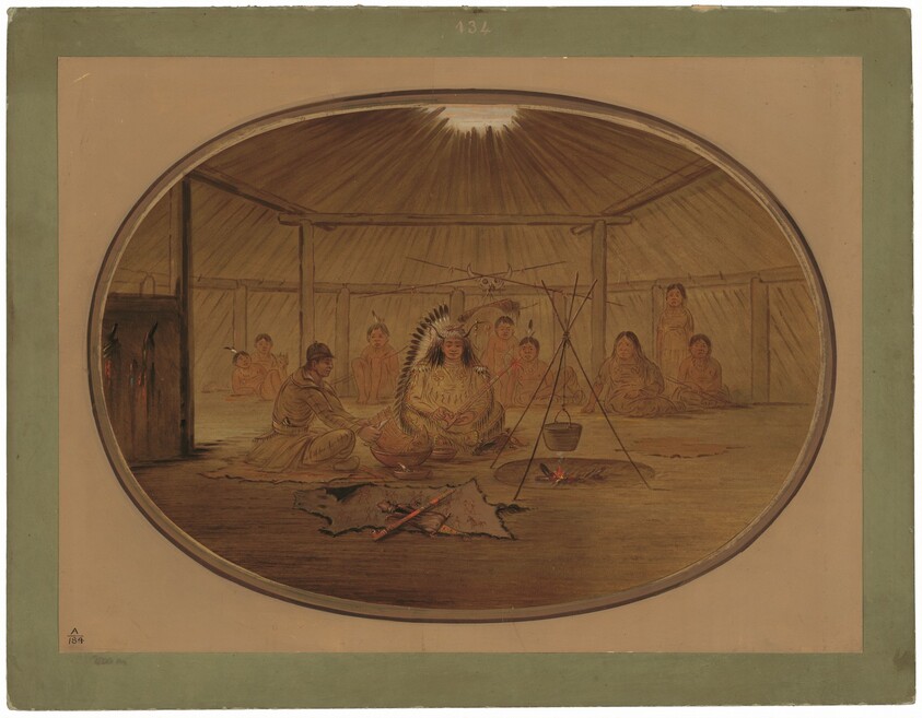 Catlin Feasted by the Mandan Chief