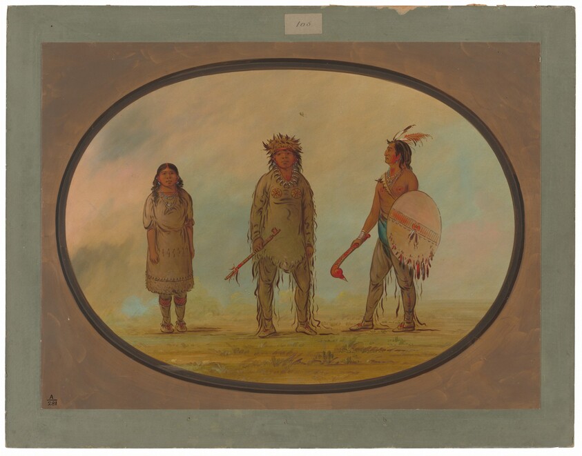 Athapasca Chief, His Wife, and a Warrior