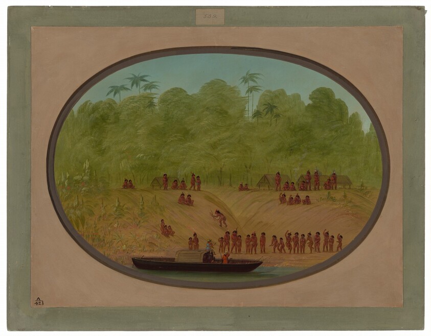 An Omagua Village - Boat Sketch