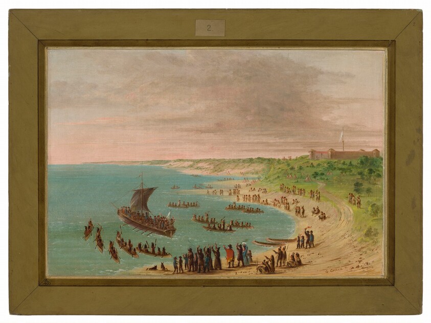 The Expedition Leaving Fort Frontenac on Lake Ontario. November 18, 1678