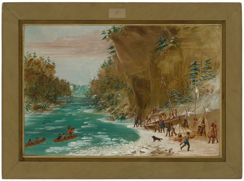 The Expedition Encamped below the Falls of Niagara. January 20, 1679