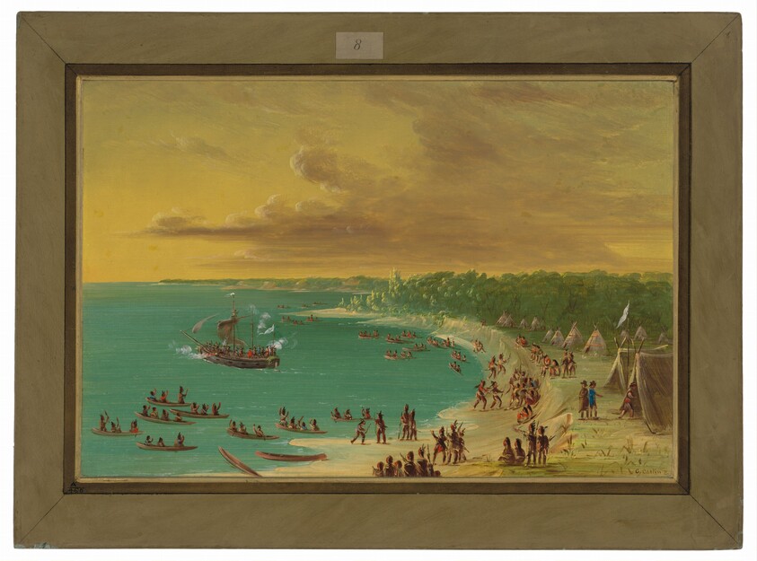 First Sailing of the Griffin on Lake Erie. August 7, 1679