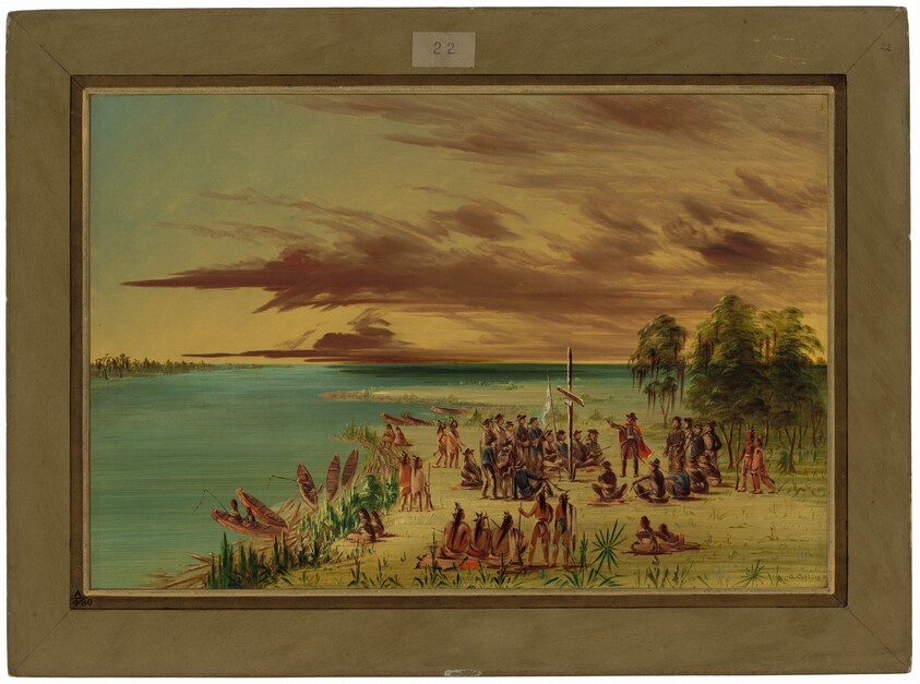 La Salle Claiming Louisiana for France. April 9, 1682