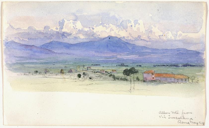 Alban Mountains from Via Tuscolana, Rome