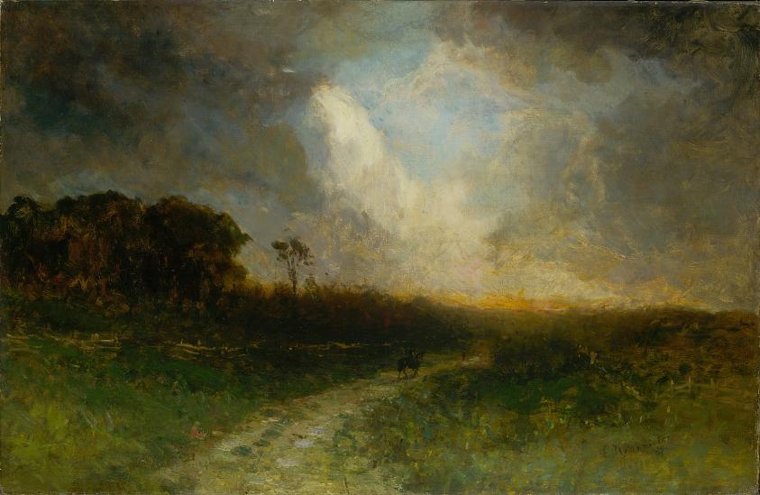 Untitled (landscape, man on horse)