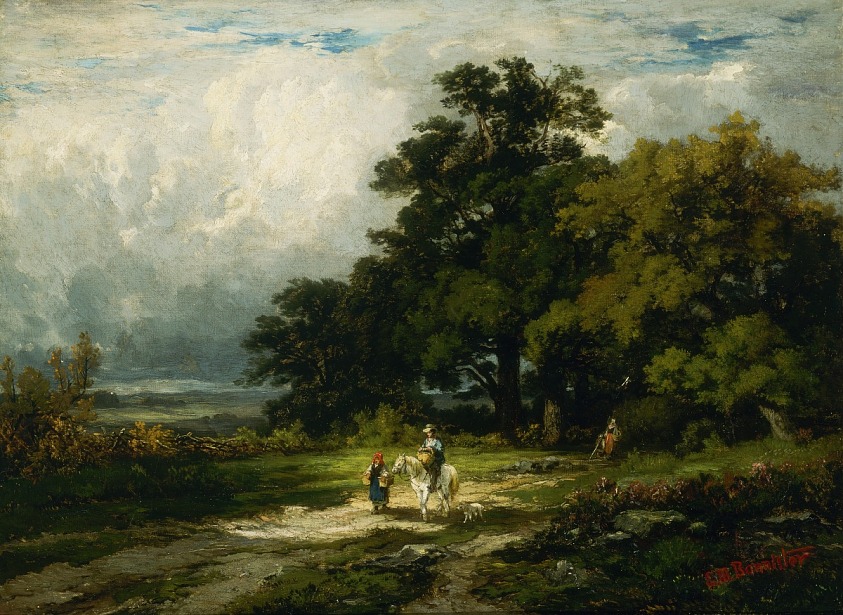 Untitled (man on horse with woman and dog)