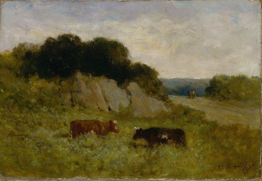 Untitled (landscape with two cows)