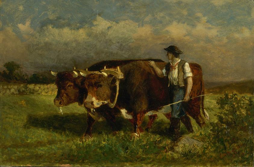 Untitled (man with two oxen)