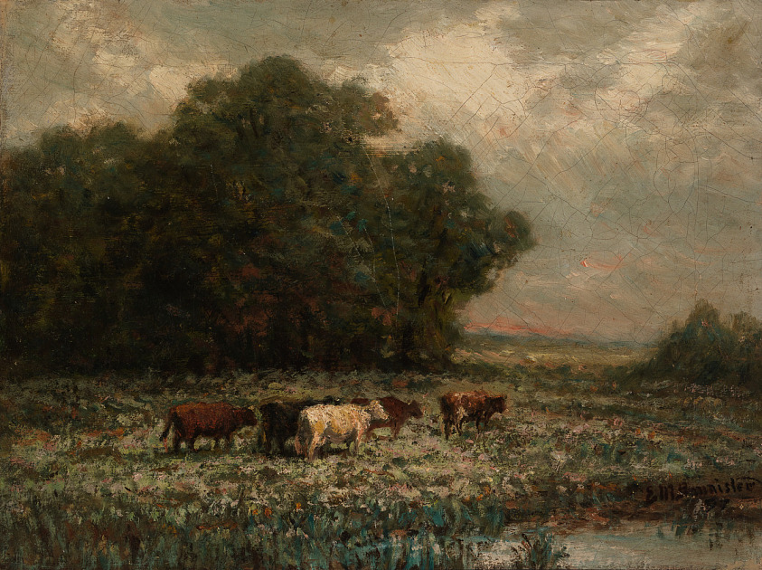 Untitled (landscape with cattle grazing)
