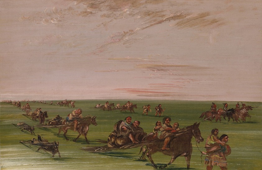 Band of Sioux Moving Camp